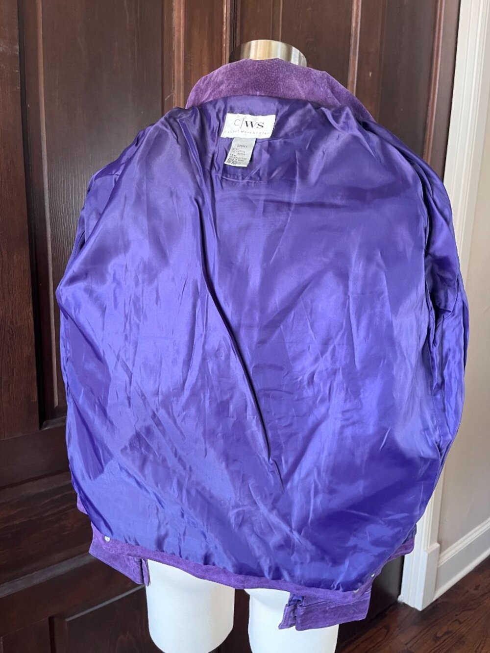 CWS Casual Workstyles Purple Suede Leather Jacket Jean Style NWOT Women's S - Picture 6 of 9